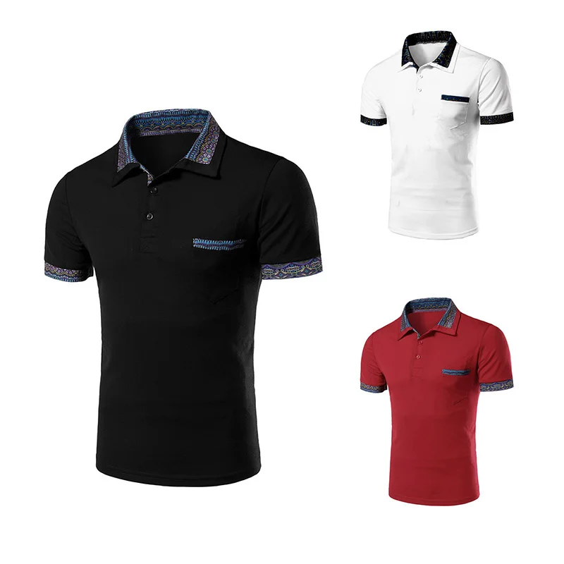New Fashion Mens Stylish Casual T-Shirts Slim Fit Short Sleeve POLO Shirt Tops