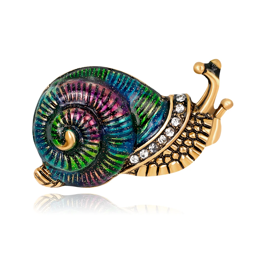 

2017 fashion personality shell brooch the shape of colorful animal Rhinestones alloy brooches for young girls and boys