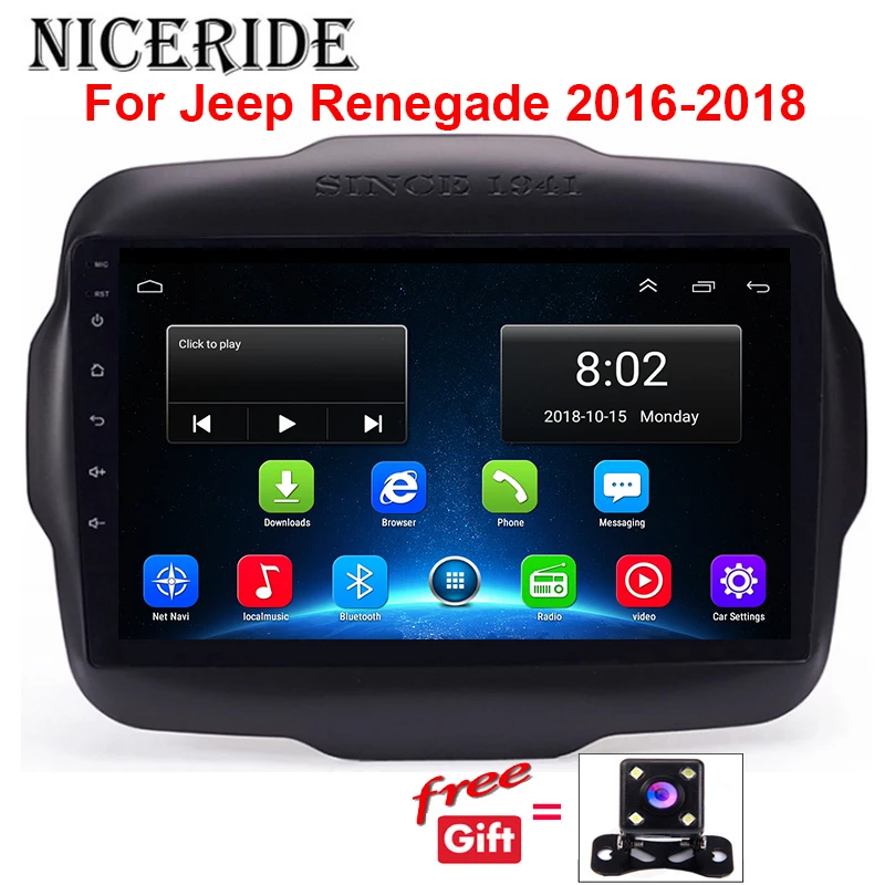 

Touch Screen 9" Android Car DVD Multimedia Player GPS navi For Jeep Renegade 2015 2016 2017 2018 radio stereo bluetooth wifi