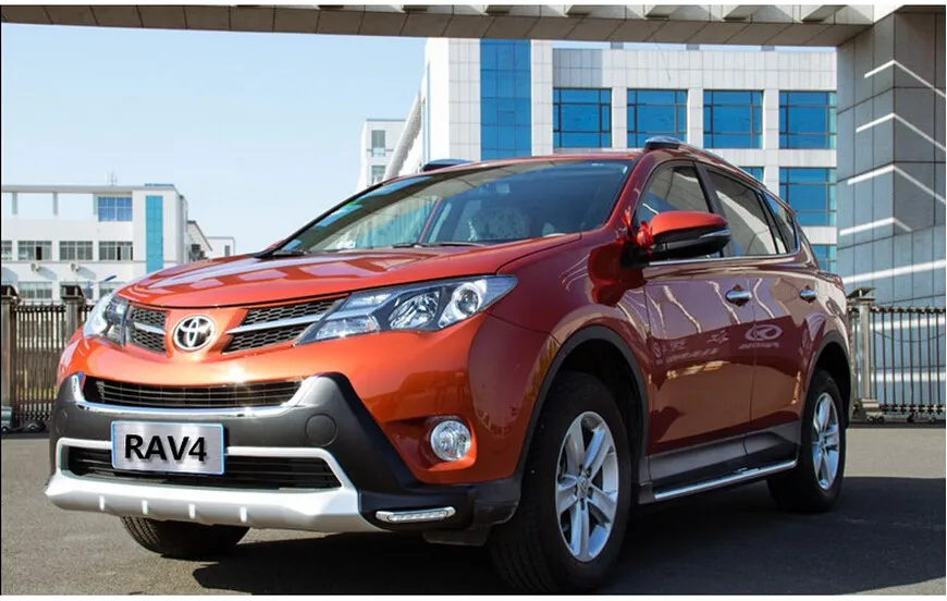 Подходит для Toyota RAV4 RAV-4 2013- Передний+ задний бампер диффузор бамперы для губ защитная накладка ABS хромированная отделка 2PES