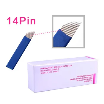 

50pcs/set 12 14 18 Pin U shape Permanent Makeup Eyebrow Tattoo Needles Blade For 3D Embroidery Tattoo Pen accessory