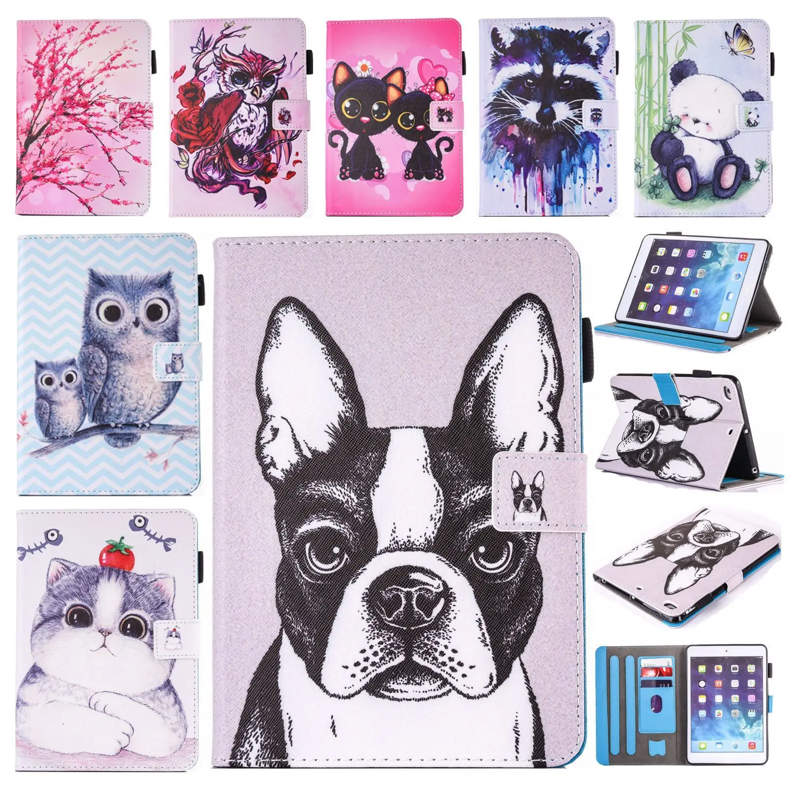 

2018 new PU Leather color Print Ultra Slim Case For Apple Ipad 2 3 4 Smart Stand Protective Cover For Apple iPAD 9.7 inch