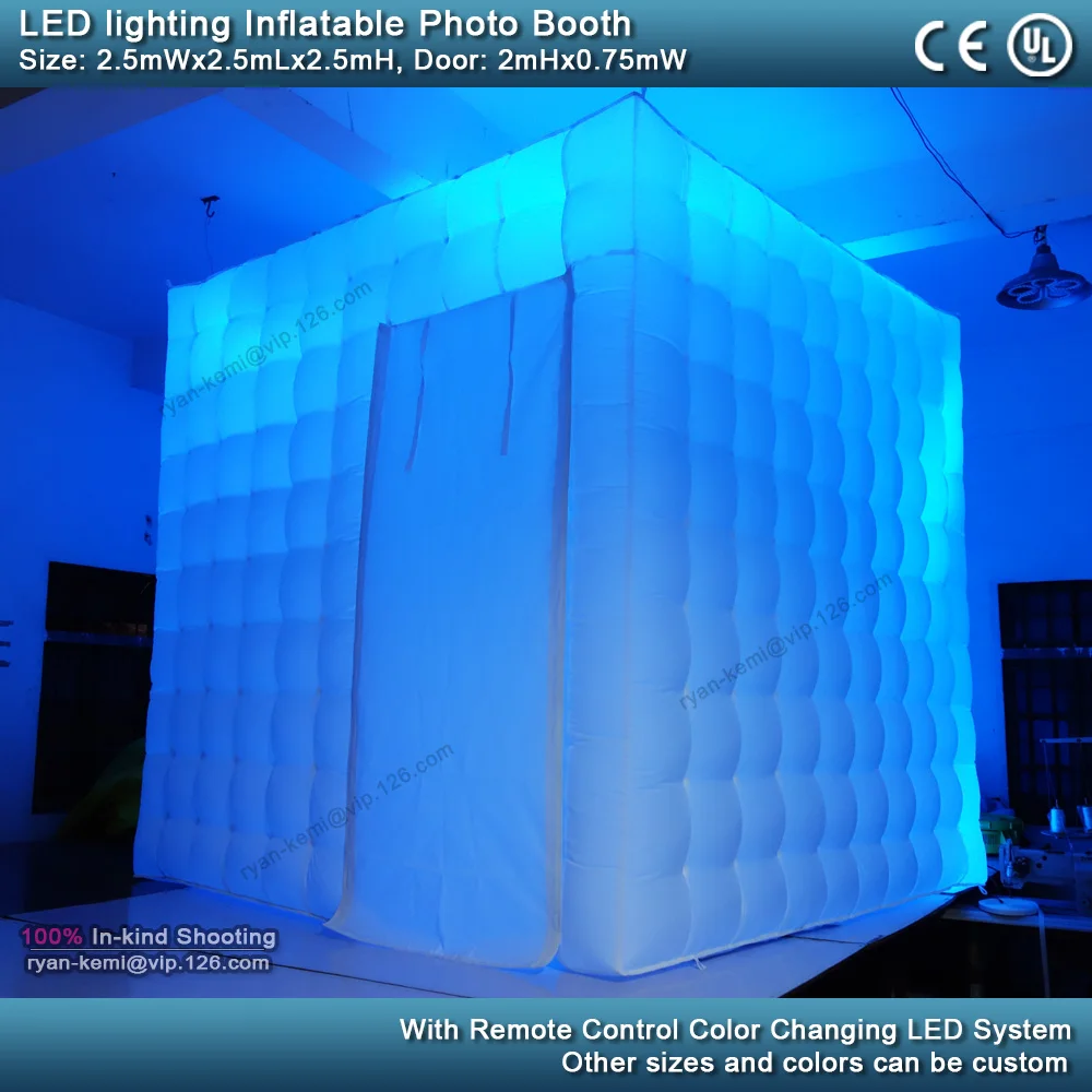 2,5 м 8.2фт надувной фотостенд светодиодный портативный надувной фото ограждение палатки куб палатка с воздуходувкой