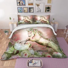 Unicorn bedding set flower Duvet cover with pillowcase Bed Set Single Twin queen king size dropshipping