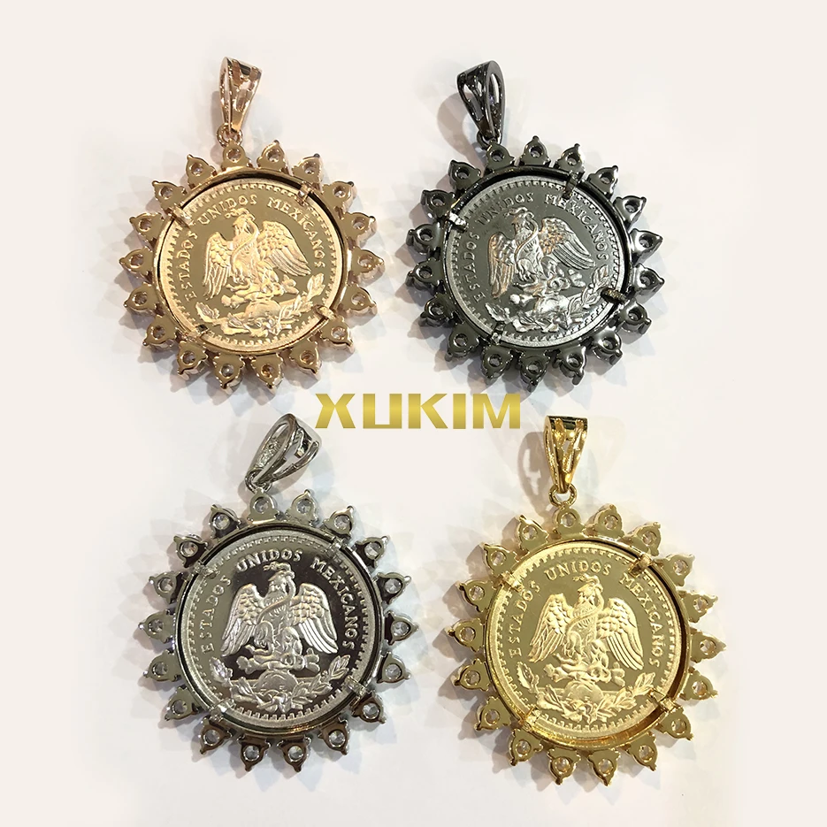 KCP01 Xukim ювелирные изделия мексиканские 50 песо монета ободок кулон на заказ монета кулон