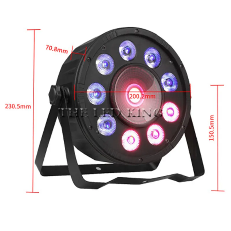 9x12W + 30W COB led Par 조명 RGBW 4in1 플랫 파 led dmx512 디스코 조명, 전문 무대 dj 장비