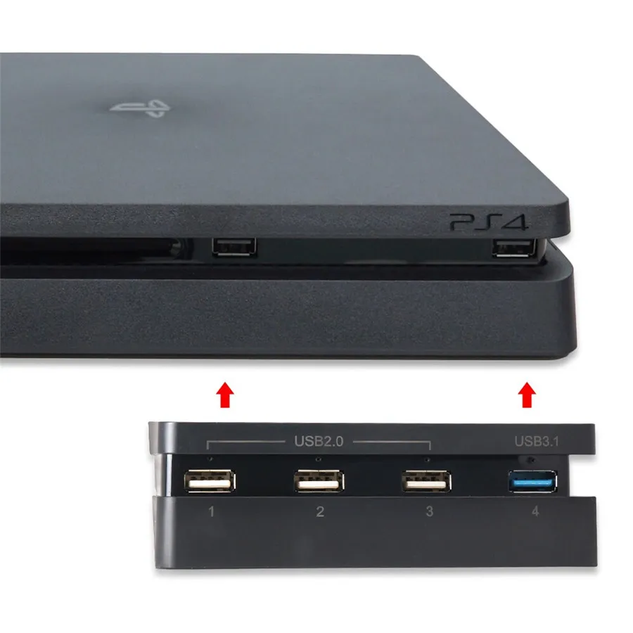 Тонкий usb-хаб DOBE для PS4 4 в 1 высокоскоростной адаптер 1 порт USB 3,0 3 порта USB 2,0 для PS4 тонкие игровые консоли аксессуары