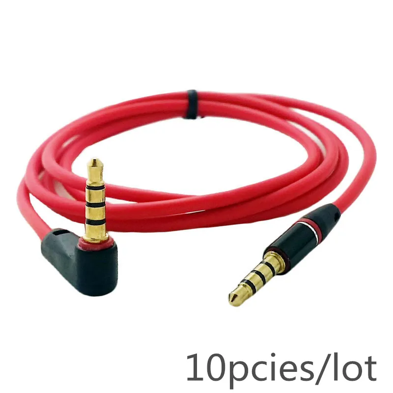 10cm 90 Degree Angled Short 4 pole 3 5mm to 3 5mm Audio Cable Plug jack 3 5 male to male Car Sound Wire headphone