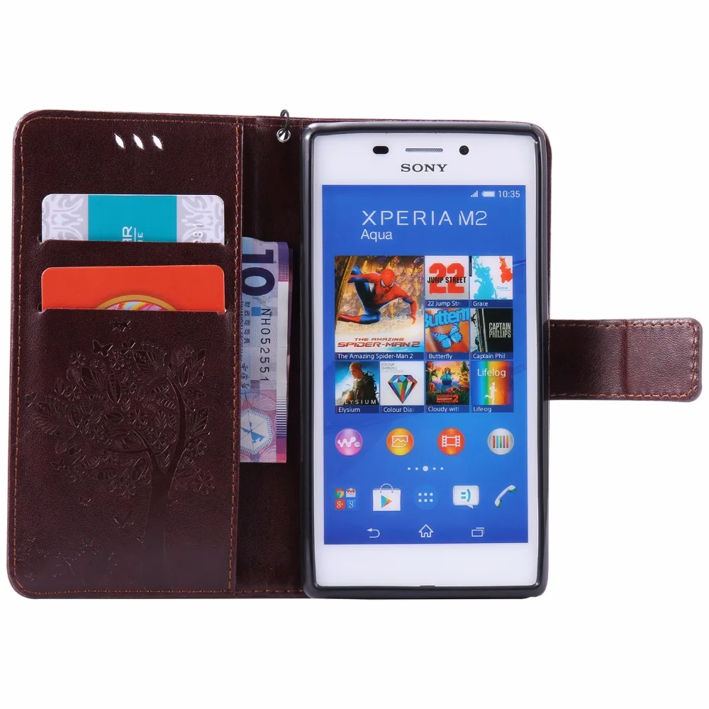 Для coque sony Xperia M2 чехол для Fundas sony Xperia M2 dual S50H D2303 D2305 D2306 3D узор Бумажник откидной Чехол кожаный чехол