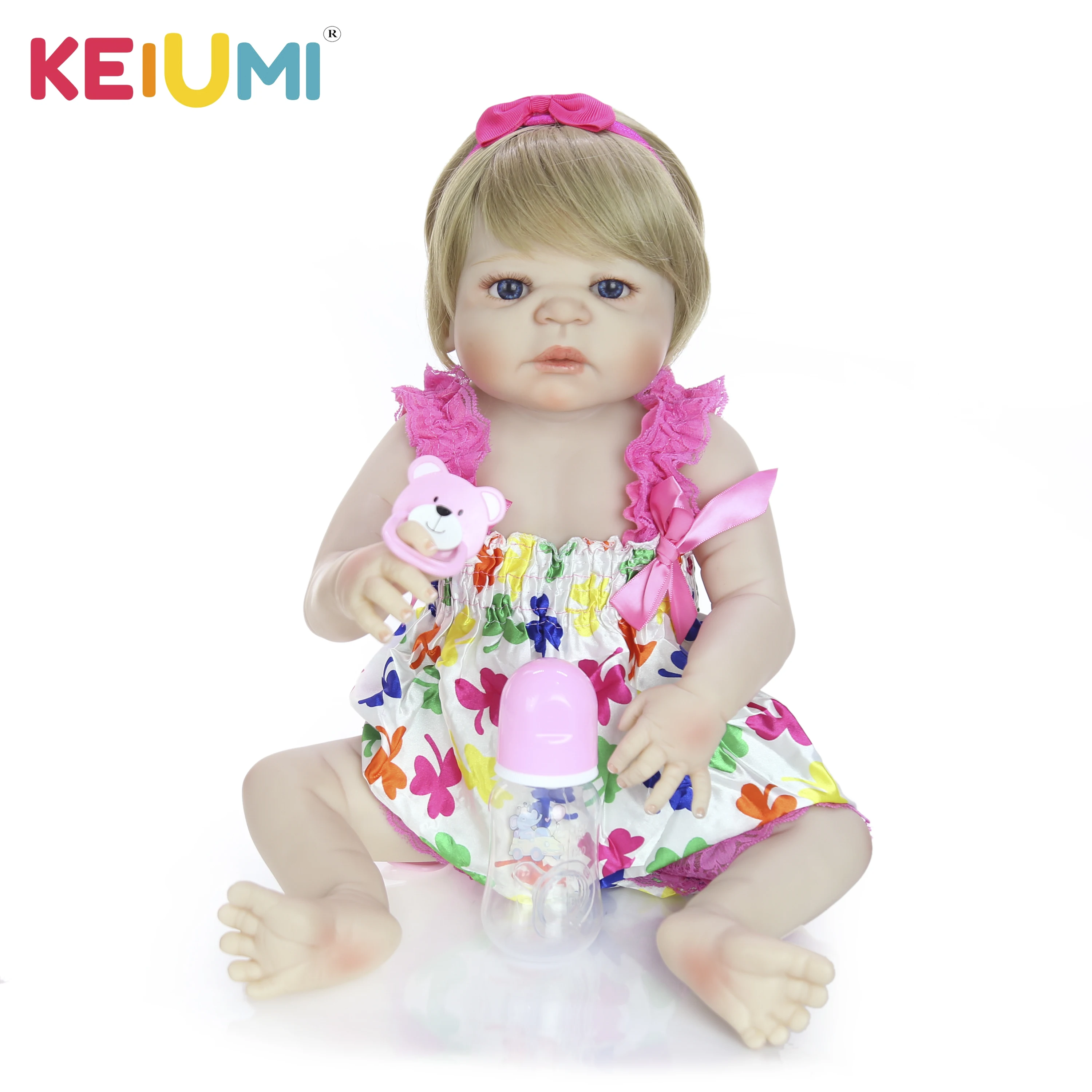 KEIUMI23 дюймов Кукла Реалистичная полностью силиконовая виниловая девочка кукла