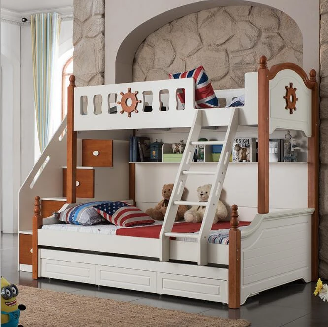 子供の二段ベッド男性女の子地中海二段ベッド ラッシュ ベッド組み合わせ家具 Bed Home Furniture Bed Hangingbed Aliexpress