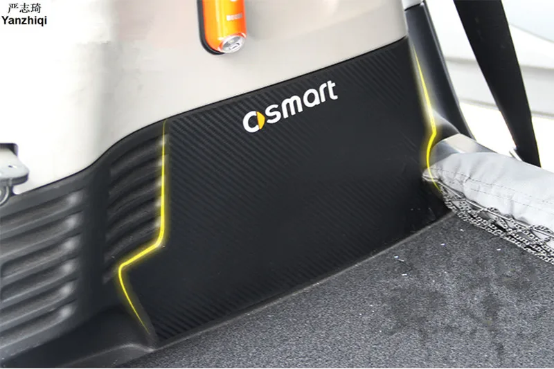 

Carbon fiber Curettage and sticker tail box pads for protective decals Car Styling For 2015-2017 Smart Fortwo