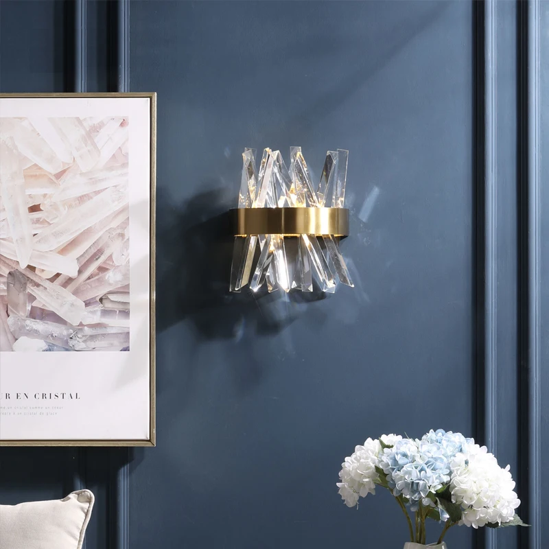 

Postmodern light luxury crystal wall lamp living room bedroom bedside lamp personality creative fashion simple American wall