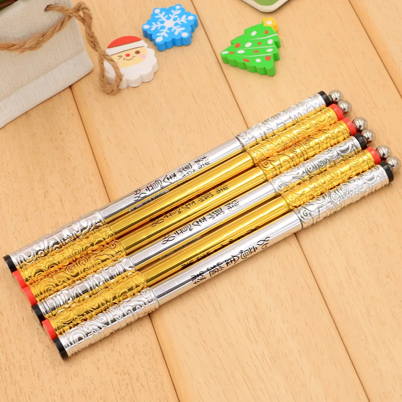 

Monkey King Bar Spin Pen Magnetic Telescopic Golden Cudgel Gel Pen 0.38mm Black 36pcs/lot