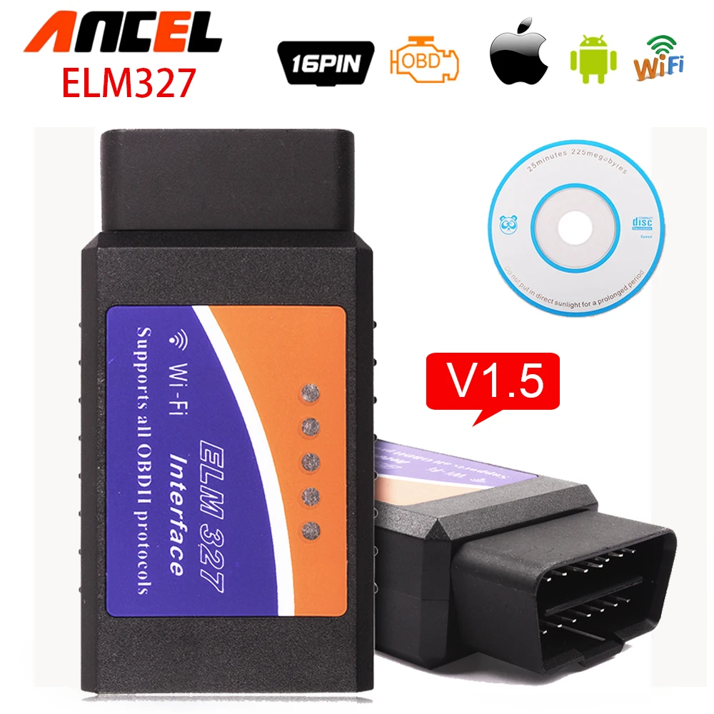 V1.5 ELM327 WIFI OBD Auto Diagnostic Scanner Tool ELM 327 OBDII OBD2