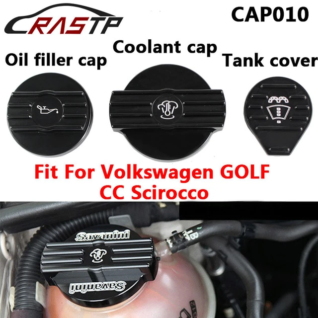 Bouchon de remplissage d'huile en aluminium noir, capuchon de liquide de  refroidissement, couvercle de réservoir d'eau pour audi VW CC golf 6 GTI R  MK6 Scirocco EA888 RS3-CAP010 - AliExpress