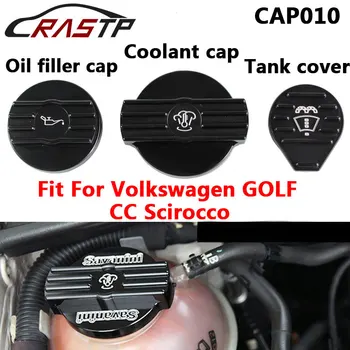 

Aluminum Black Oil Filler Cap Coolant Cap Water Tank Cover for audi VW CC golf 6 GTI R MK6 Scirocco EA888 RS3-CAP010
