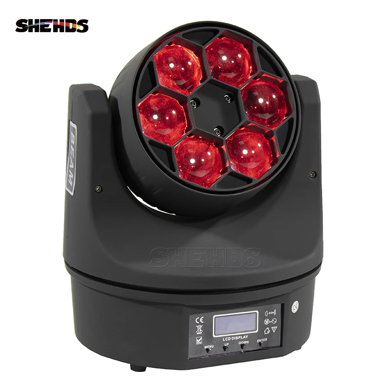 Светодиодный луч + шесть глаз пчел 6x15 Вт RGBW DMX512 сценический эффект Освещение