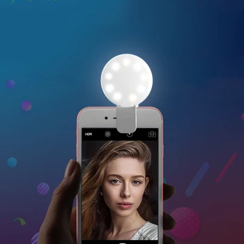 

AINGSLIM Mini LED Photography Flash Light Up Selfie Luminous Lamp Night Phone Ring For iPhone SE 5 6 6S Plus LG Samsung HTC LG
