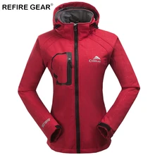 ReFire gear зимняя теплая мягкая оболочка Женская походная куртка с капюшоном термальная Водонепроницаемая походная куртка пальто уличная Лыжная спортивная куртка