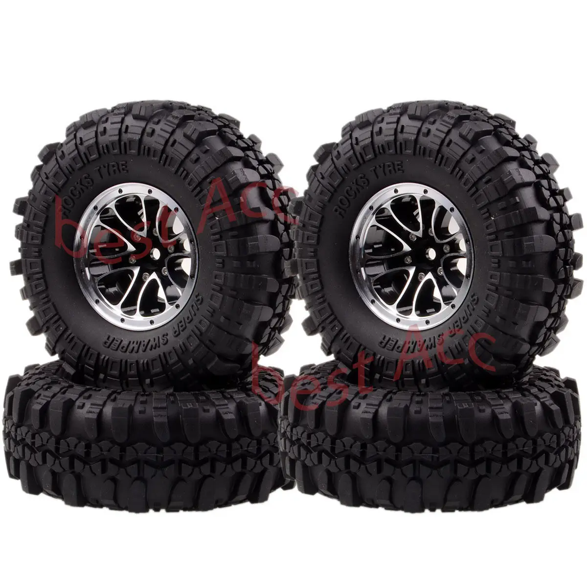 

4P 1.9" Alloy Rock Crawler 1051-7035 Wheel Rim & 110MM Tyre Tires RC 1:10 D90