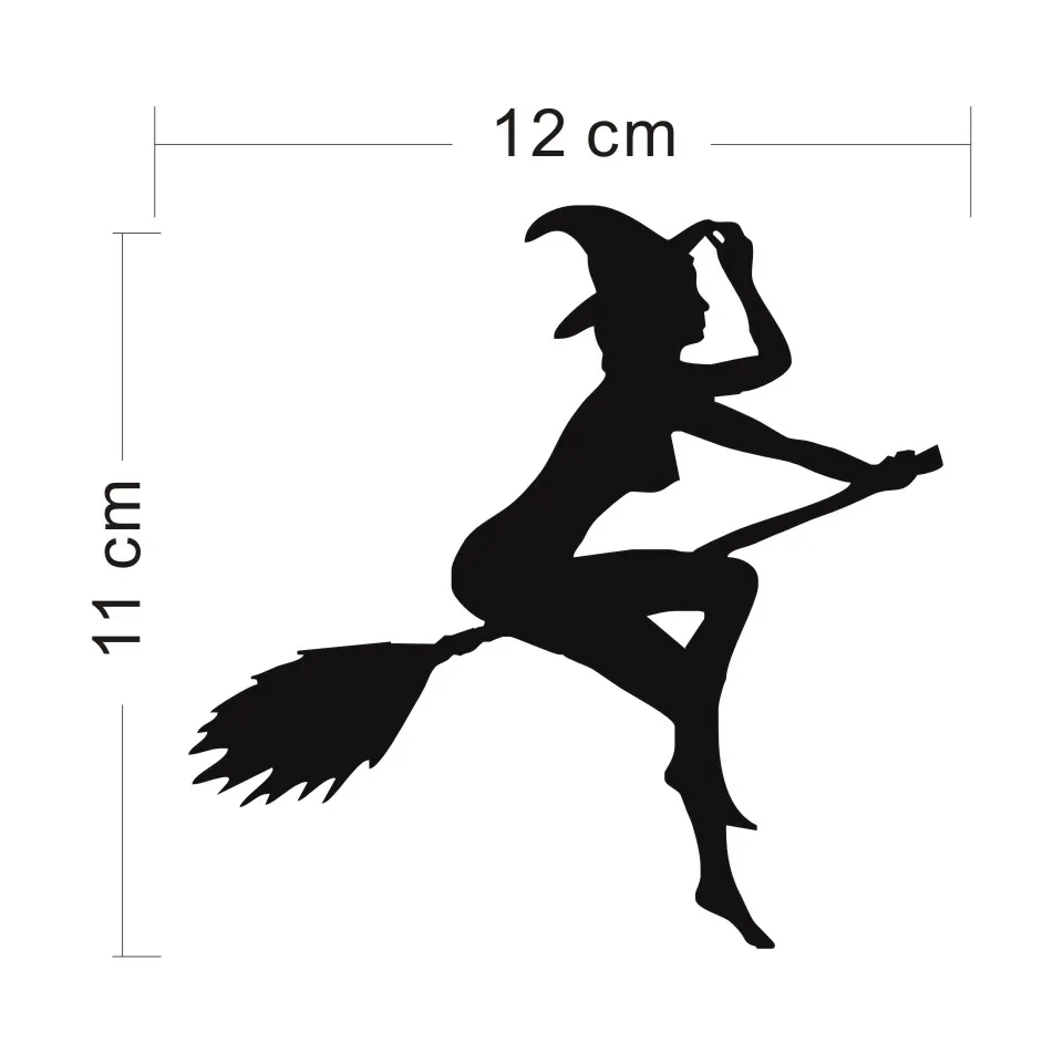Cunymagos FUNNY SEXY WITCH LADY GIR Sexy Witch Lady Car Stickers Decal Car Stickers Black  Argen 12CM  11CM  (1)
