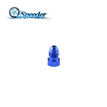 

ESPEEDER AN4 Straight Aluminum Fuel Adapter Fittings Flare Plug Adaptors Blue