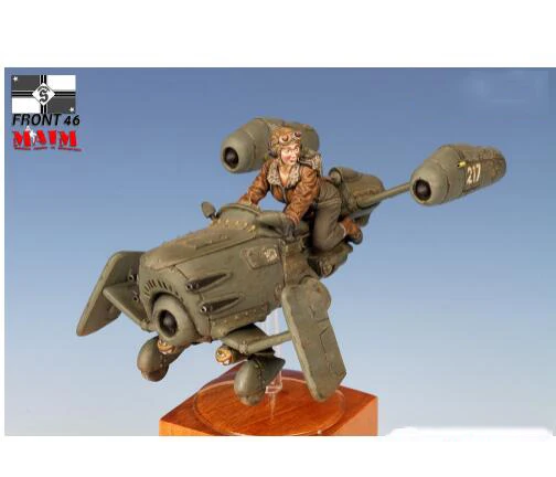 Неокрашенный комплект 1/35 Женский пилот с Горным велосипедом и фигуркой из смолы