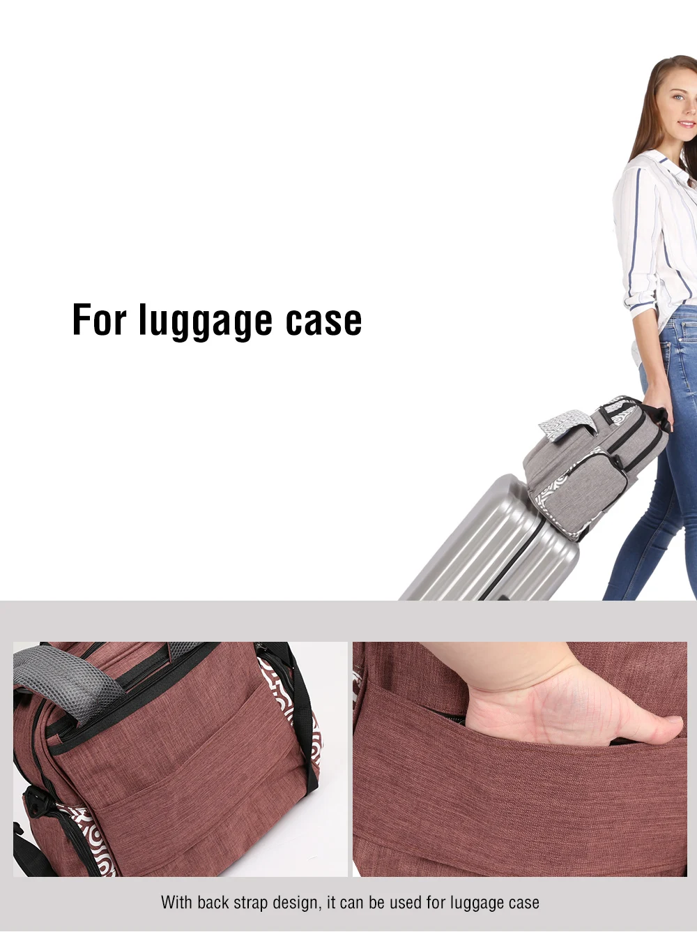 Diaper Bags Large Capacity Backpack Travel Diaper Organizer Bag (10)