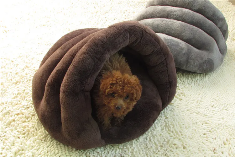 Новый Pet мягкий коричневый Собака Кошка Кровать Дом зима греющее гнездо коврики для маленьких товары собак спальный мешок Чихуахуа Тедди