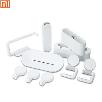 

Xiaomi Happy Life 7pcs/set Bathroom Combination Hook Hanger Holder Bathroom Storage Rack Bathroom Supplies Free Punching