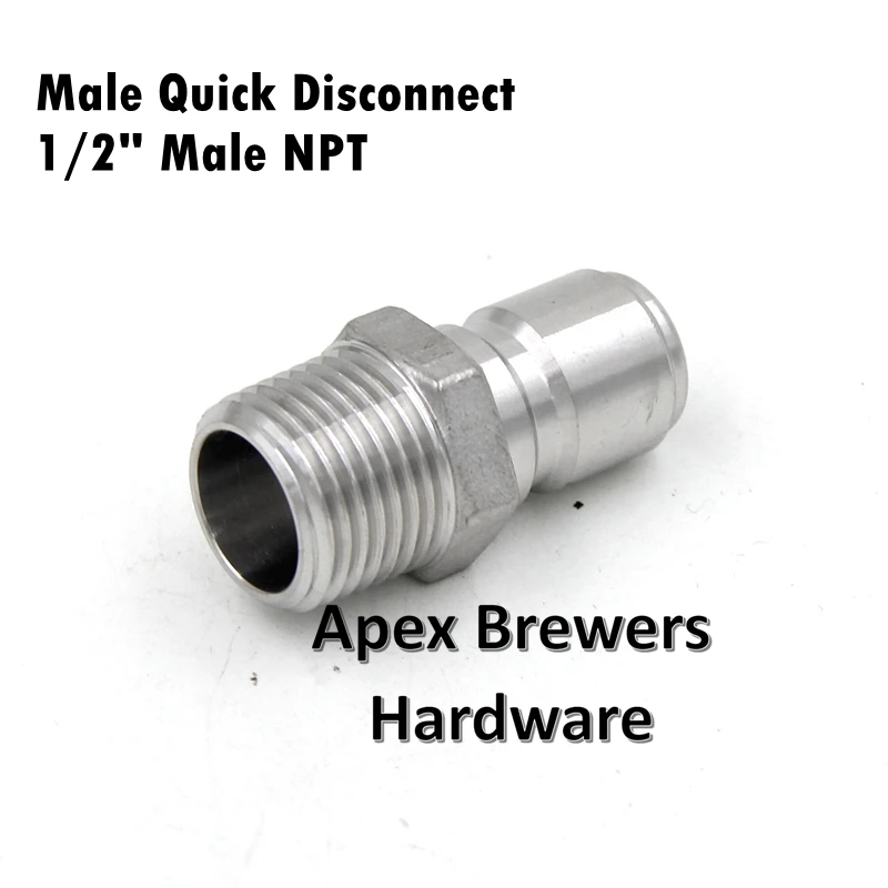 

Male Quick Disconnec-1/2"Male NPT, Ball Lock Style, Homebrew Brewer Hardware, Wholesale and Retail