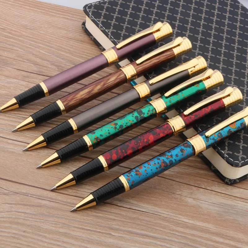 

CHOUXIONGLUWEI OFFICE PEN luxury new metal green Ice flower golden clip Rollerball Pen