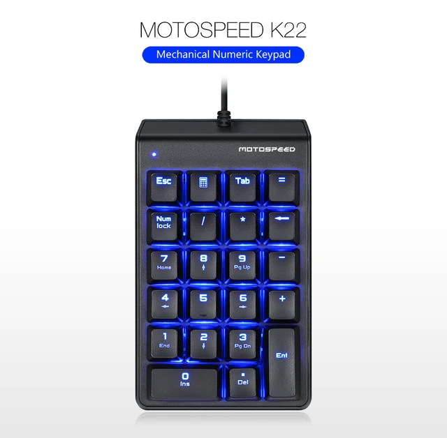 Wired Mechanical Numeric Keyboard 22 keys Mechanical Numeric Keypad Wired Backlight Gaming Keypad teclado mecanico