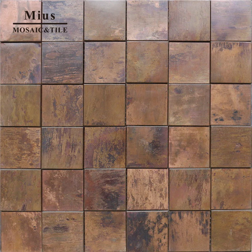 Buy AAA grade 3Dmetal copper wall tiles art mosaic