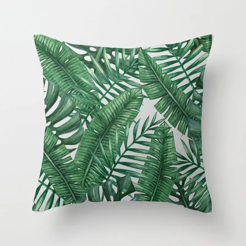 Elife Retro Green Leaves Cactus Linen cotton cushion case  Polyester Home Decor Bedroom Decorative Sofa Car Throw Pillows