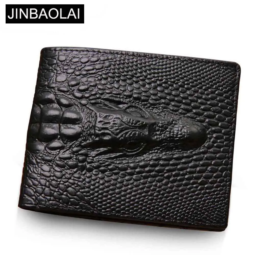 JINBAOLAI, мужские кошельки из натуральной кожи, узор «крокодиловая кожа», карман для монет, длинный мужской кошелек, Ретро стиль, высокое качество, держатель для карт, мужской кошелек