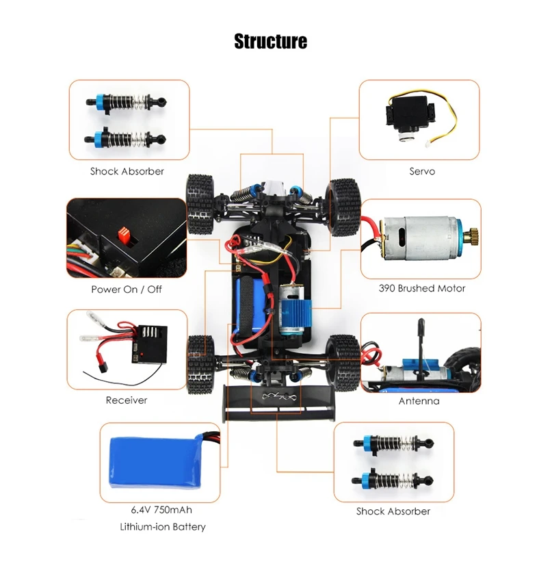 WLtoys A979-A RC Высокая Скорость Car 2,4 ГГц 2CH 1:18 4WD Багги внедорожных автомобилей RC 35 км/ч- RTR VS a959 a959-b a969 a969-b a979 a979-B