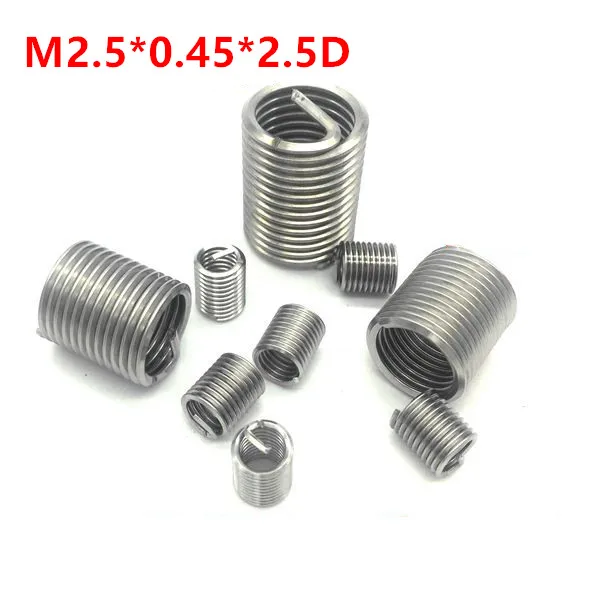 100 шт. M2.5 * 0 45 2.5D проволочная Резьбовая вставка m2.5x2.5D винтовая втулка винта Helicoil