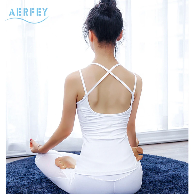 

2017 Women Modal Yoga Tanks with Padded Bra Gym Vest Sports Clothes Fast Dry Top Tee Blue Color