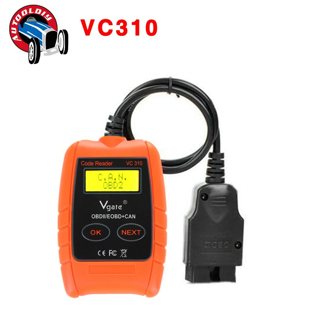 2016 High Quality Vgate VC310 OBD2 OBDII EOBD CAN Auto Scanner Code Reader & Cleaner Car Diagnostic Tool Free Shipping |