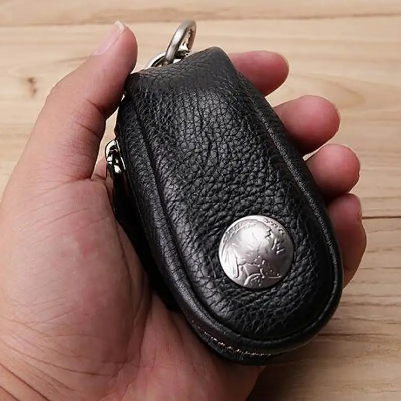 Кошелек для ключей из натуральной кожи, чехол для ключей от автомобиля, кожаный держатель для ключей, Кожаный Автомобильный кошелек, сумка для ключей для женщин и мужчин брелок-органайзер G6033