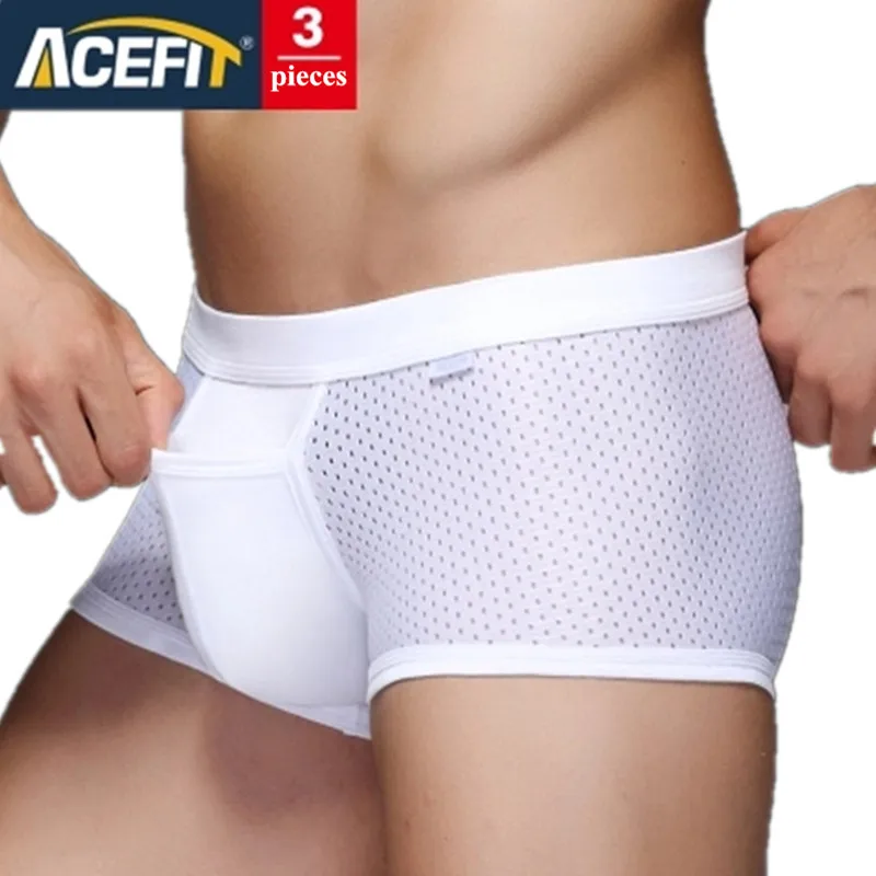 3 шт./лот Acefit Брендовое Мужское нижнее белье модал ледяной шелк мужские боксеры