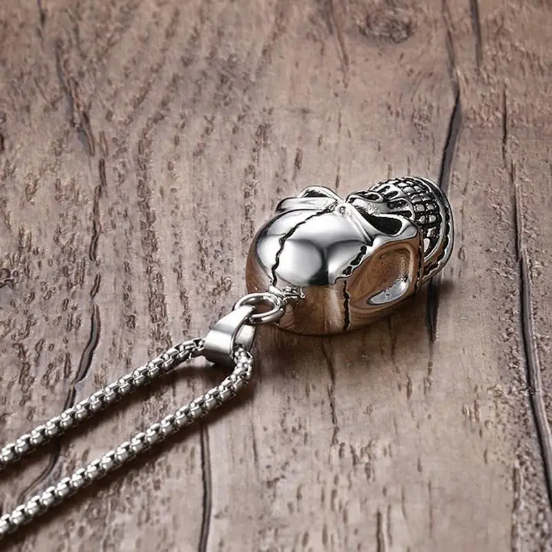 Мужское колье с подвеской в виде черепа из нержавеющей стали|necklace in silver|pendant