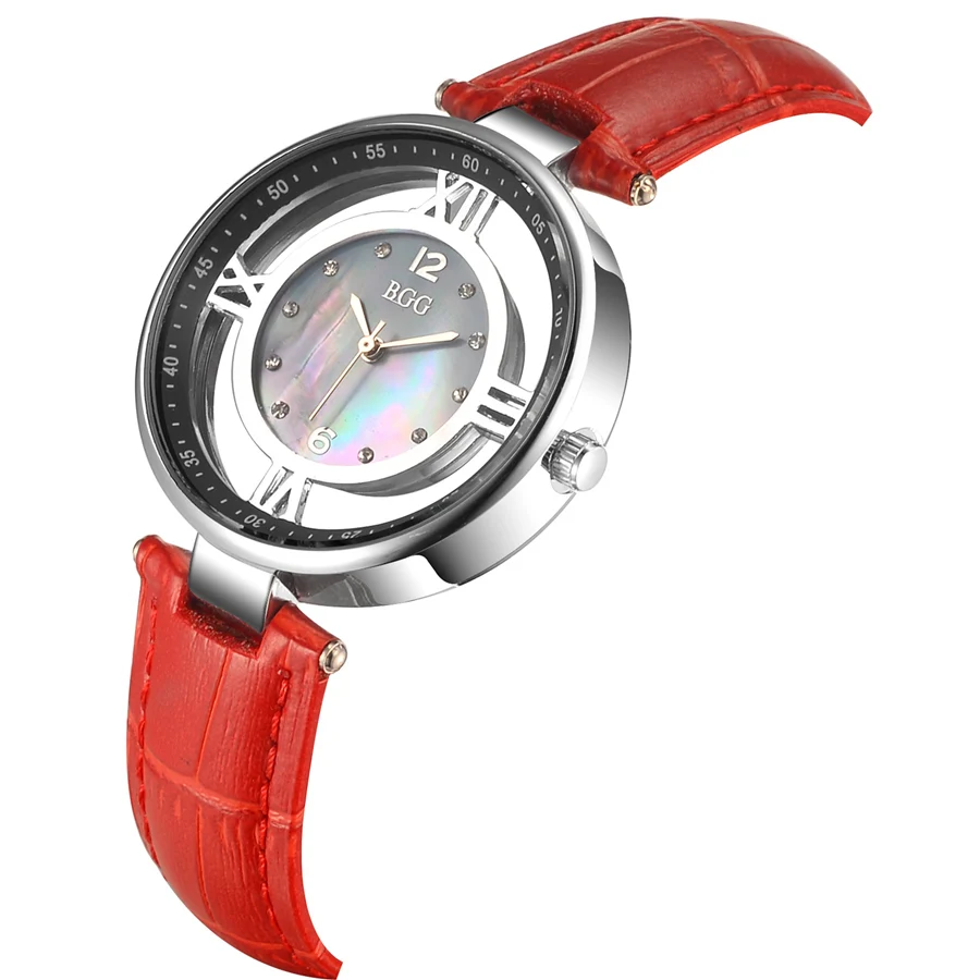 

Top Luxury Brand Creative Women Skeleton Unique Small Round Dial Fashion Watch Leather Strap Ladies Elegant Dress Quartz Watches