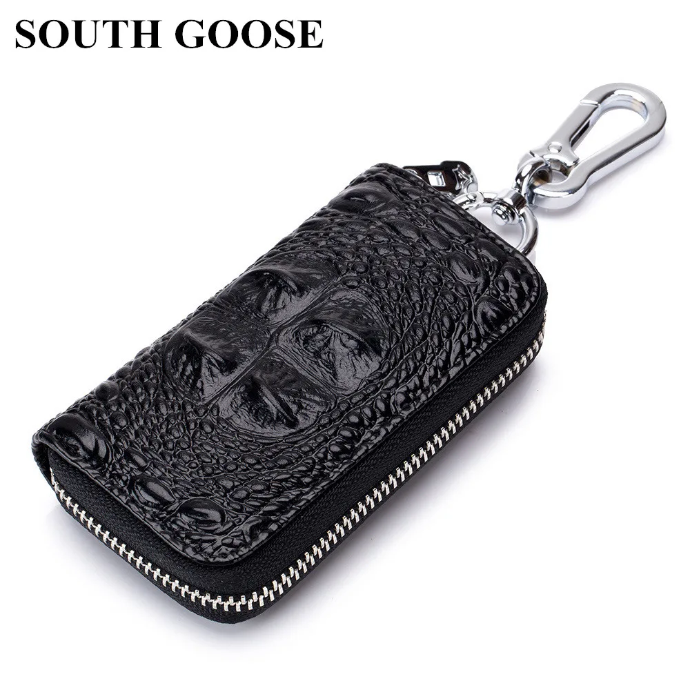 

SOUTH GOOSE Men Genuine Leather Key Wallets Casual Car Key Holders Retro Multi-functional Housekeeper Holders Women Coin Purses