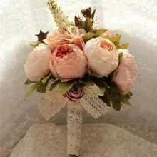 Новое поступление цветы для свадебного букета букет для подружек невесты розовый белый дешевые Gros букеты De Mariage braidsboeket