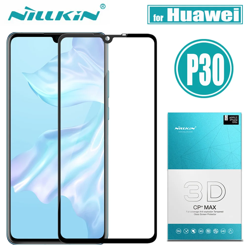 Huawei P30 закаленное стекло huawei P 30 Защита экрана Nillkin 3D CP+ MAX полное покрытие стекло Nilkin Защитная пленка для huawei P30