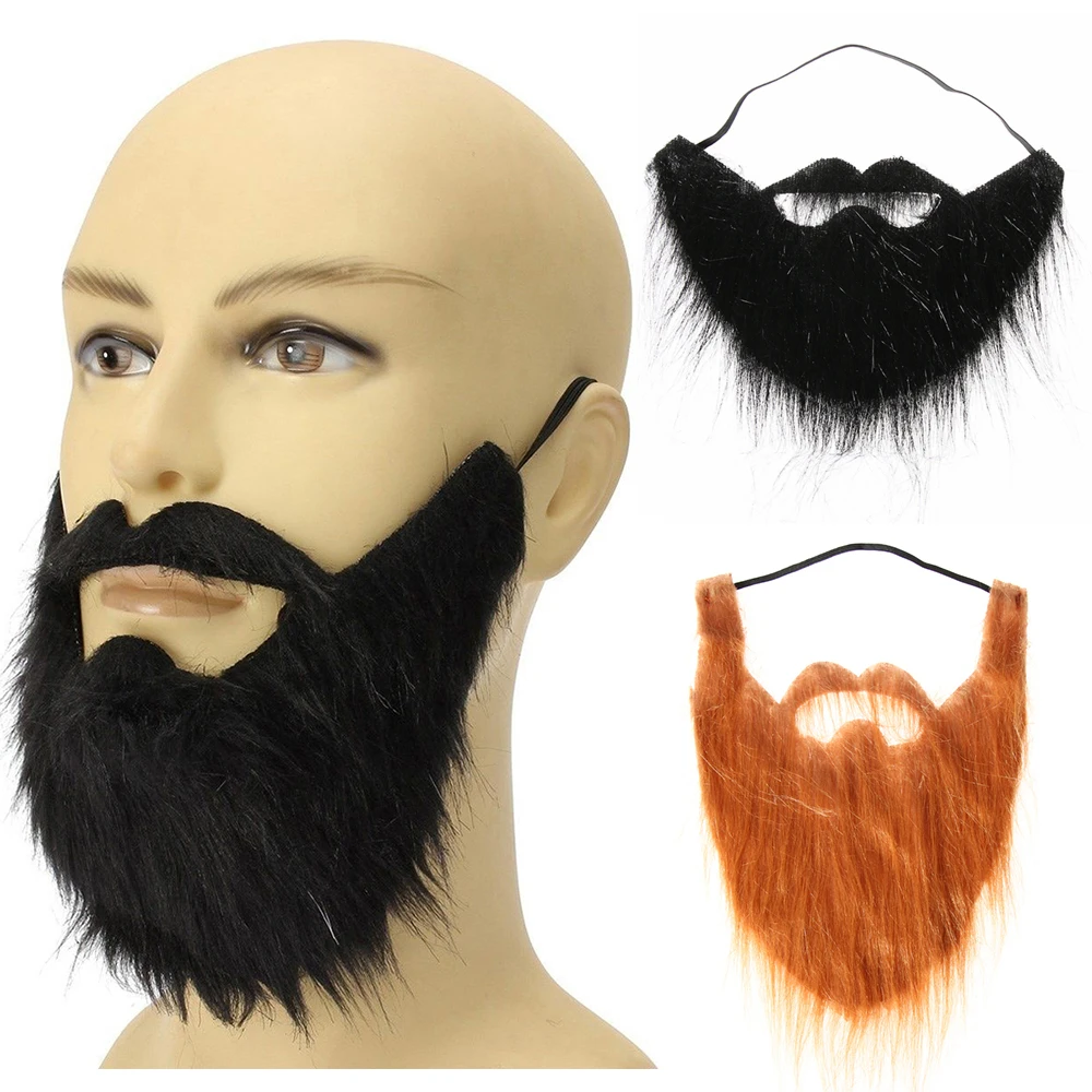 Funny Halloween Party Costume Fake Beard Fancy Dress Facial Hair Moustache Wig