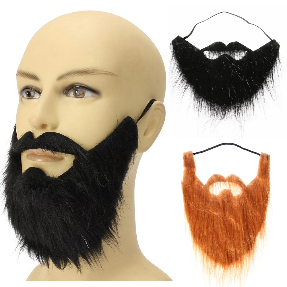 Funny Costume Prom Props Party Fake Beard Moustache Wig Facial Hair Fancy Dress
